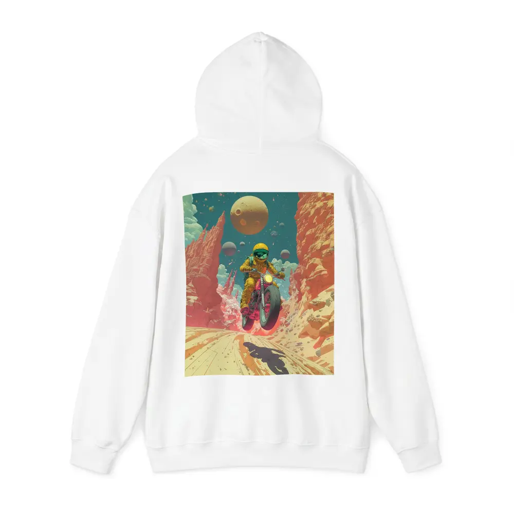 Astronaut Riding Motorcycle Alien Desert Space – Hoodies
