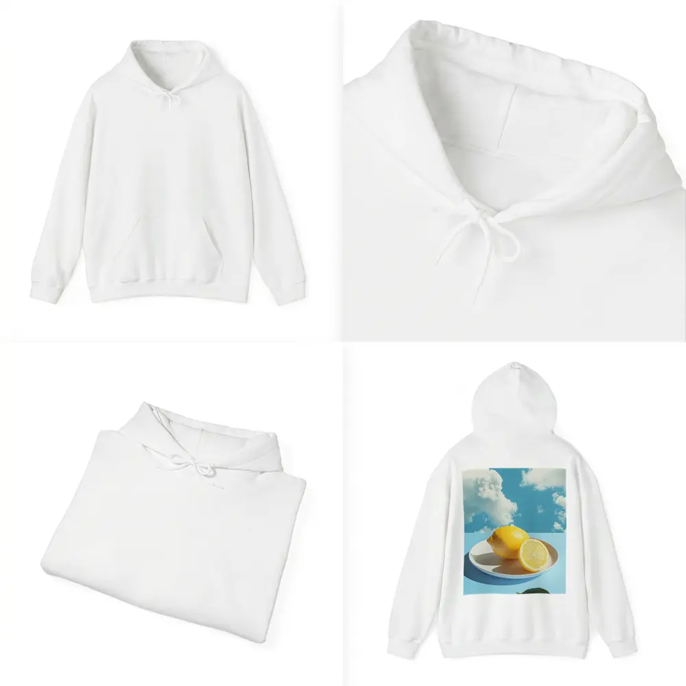 Fresh Lemons On Plate Blue Sky – Hoodies