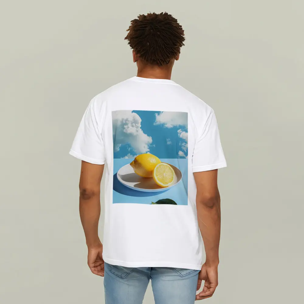 Fresh Lemons On Plate Blue Sky – T-Shirts