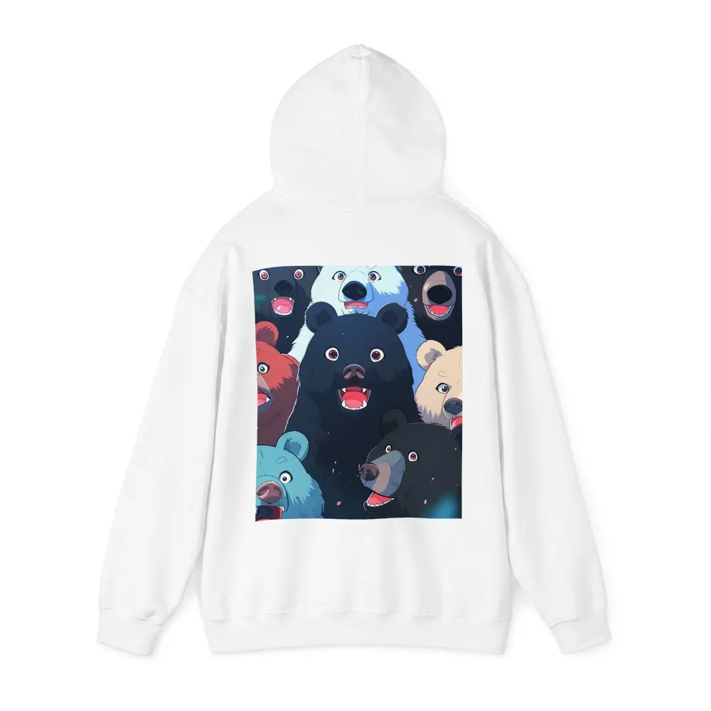 Anime Bears Crowd Dark Background Art – Hoodies