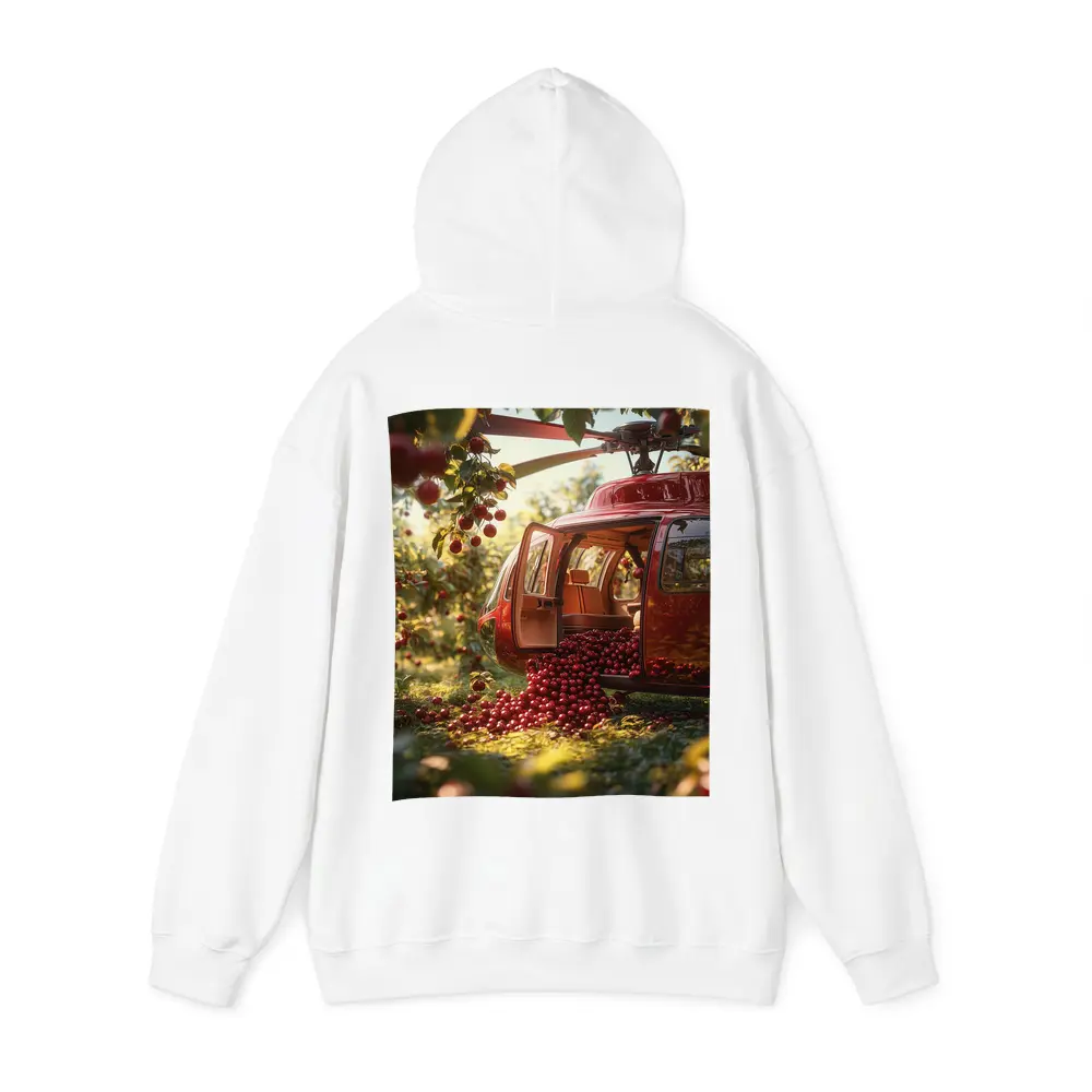 Red Helicopter Overflowing With Cherries Orchard – Hoodies