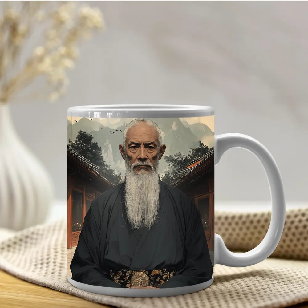 Wise Elder Taoist Master Mountain Temple Art – Mugs