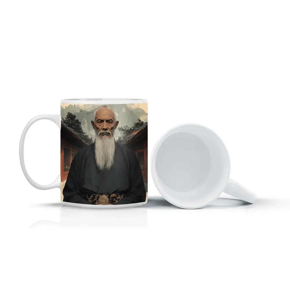 Wise Elder Taoist Master Mountain Temple Art – Mugs