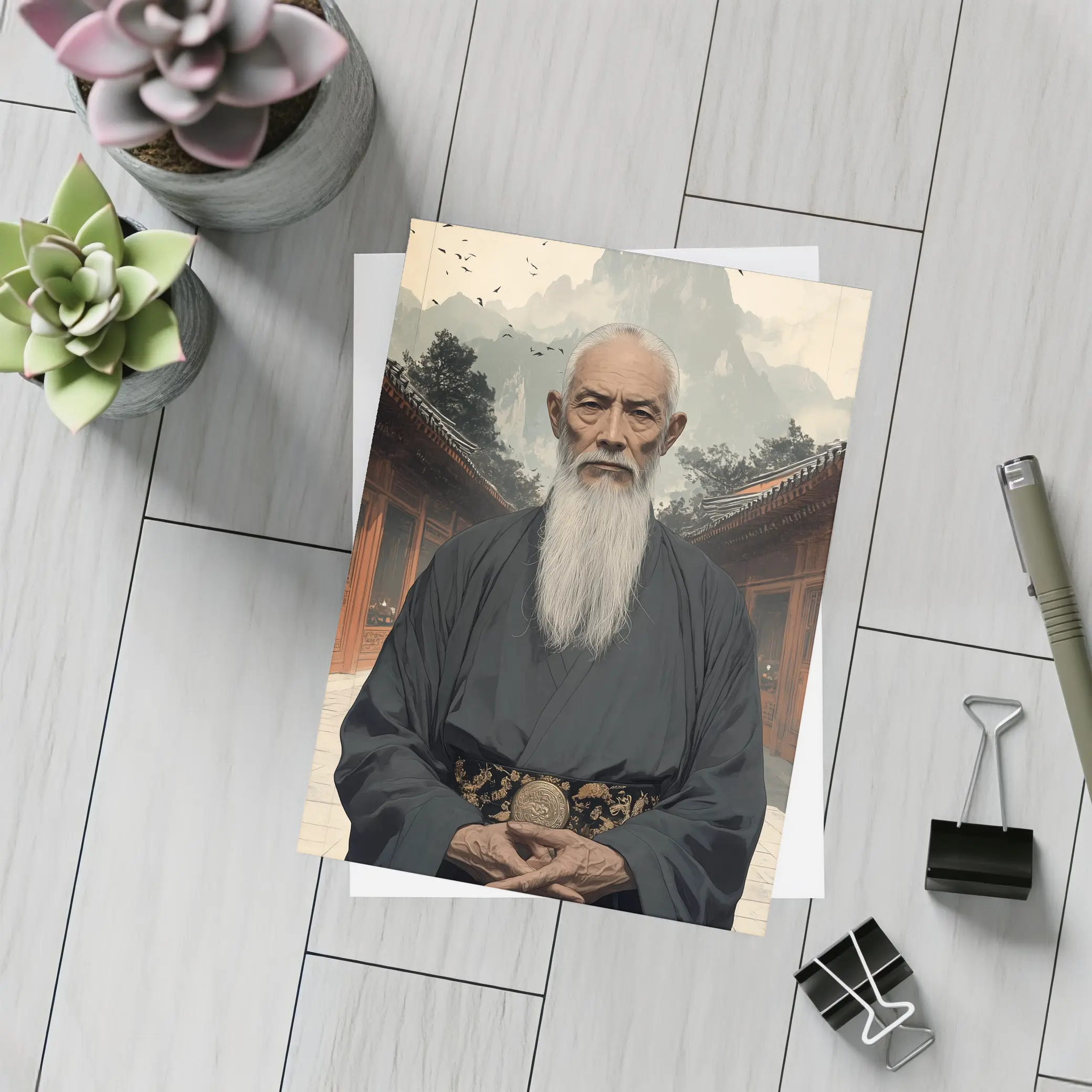 Wise Elder Taoist Master Mountain Temple Art – Postcards