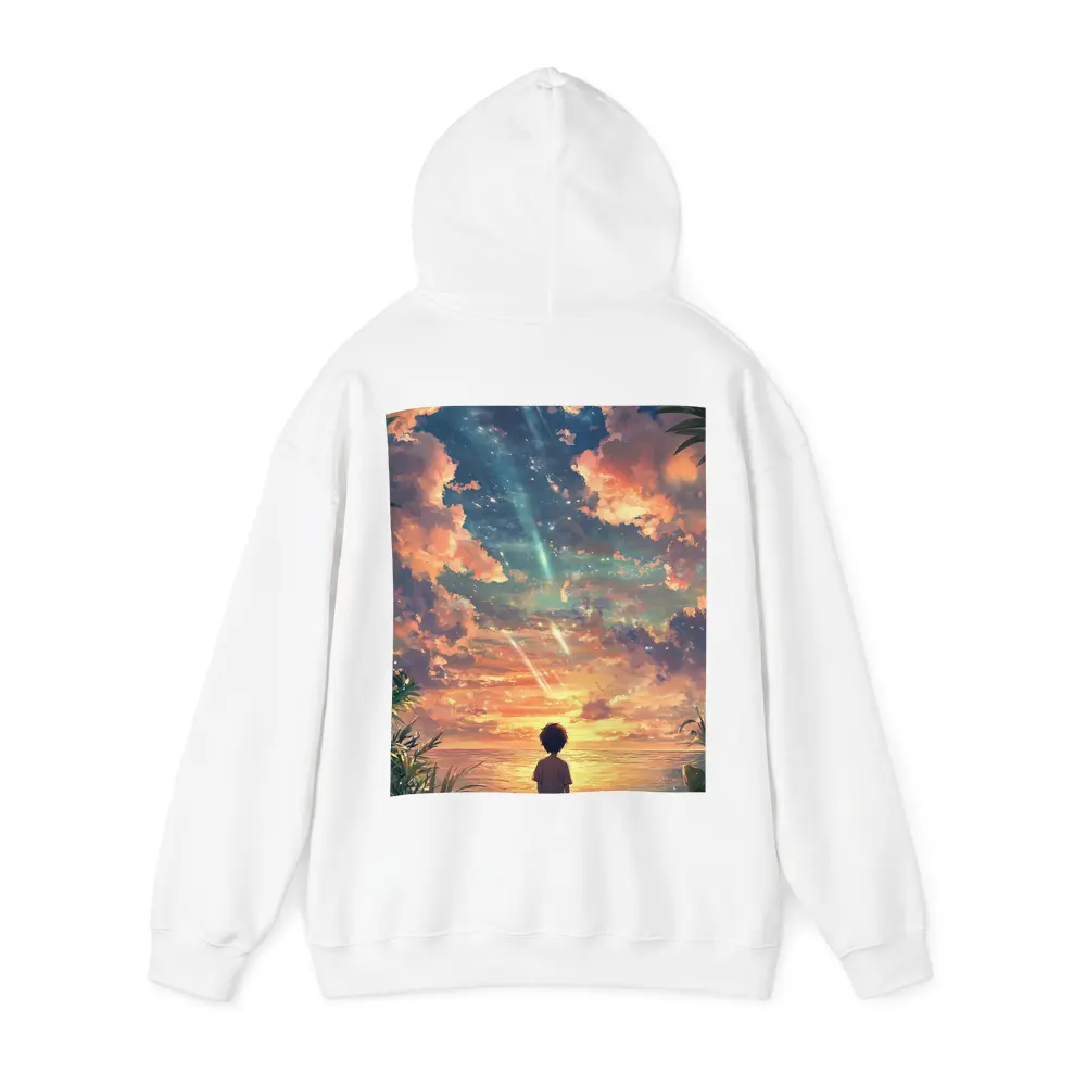 Anime Boy Watching Sunset Beach Sky – Hoodies