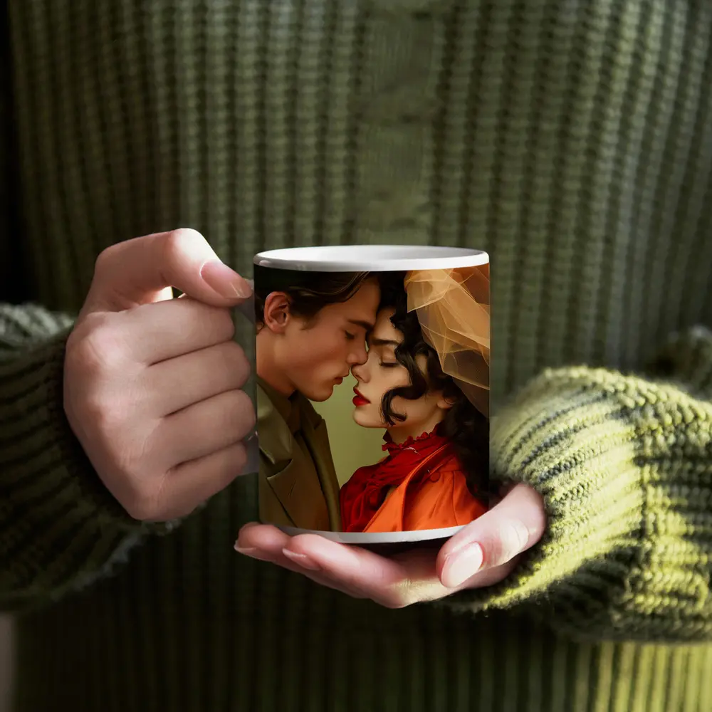 Romantic Couple Close Together Fashion Art – Mugs