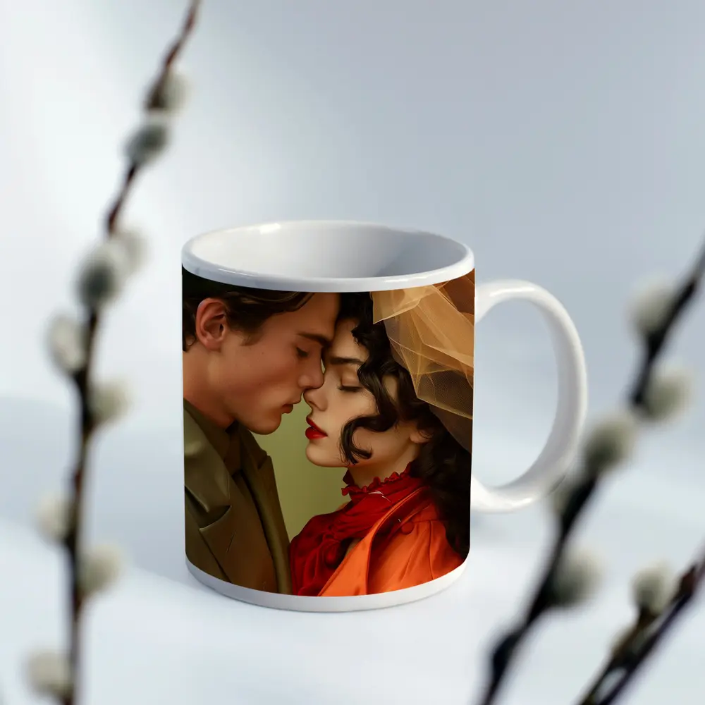 Romantic Couple Close Together Fashion Art – Mugs