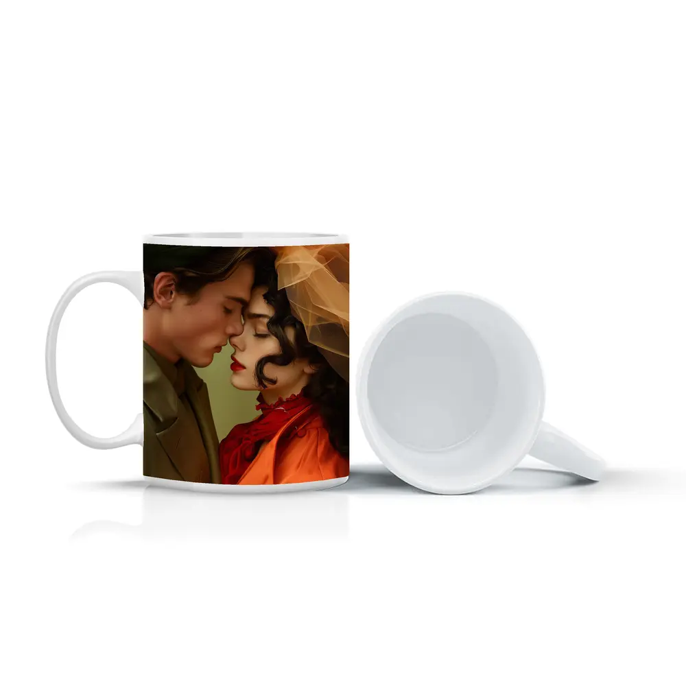 Romantic Couple Close Together Fashion Art – Mugs