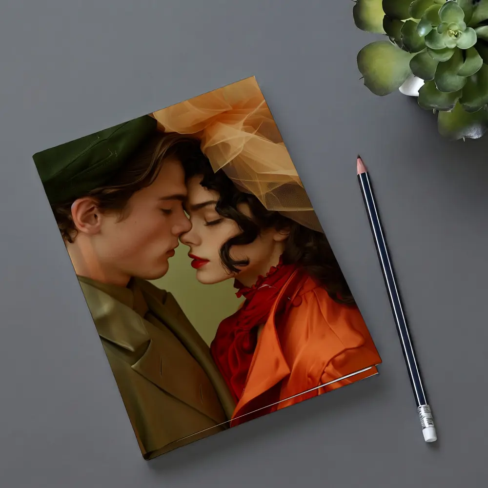 Romantic Couple Close Together Fashion Art – Notebooks