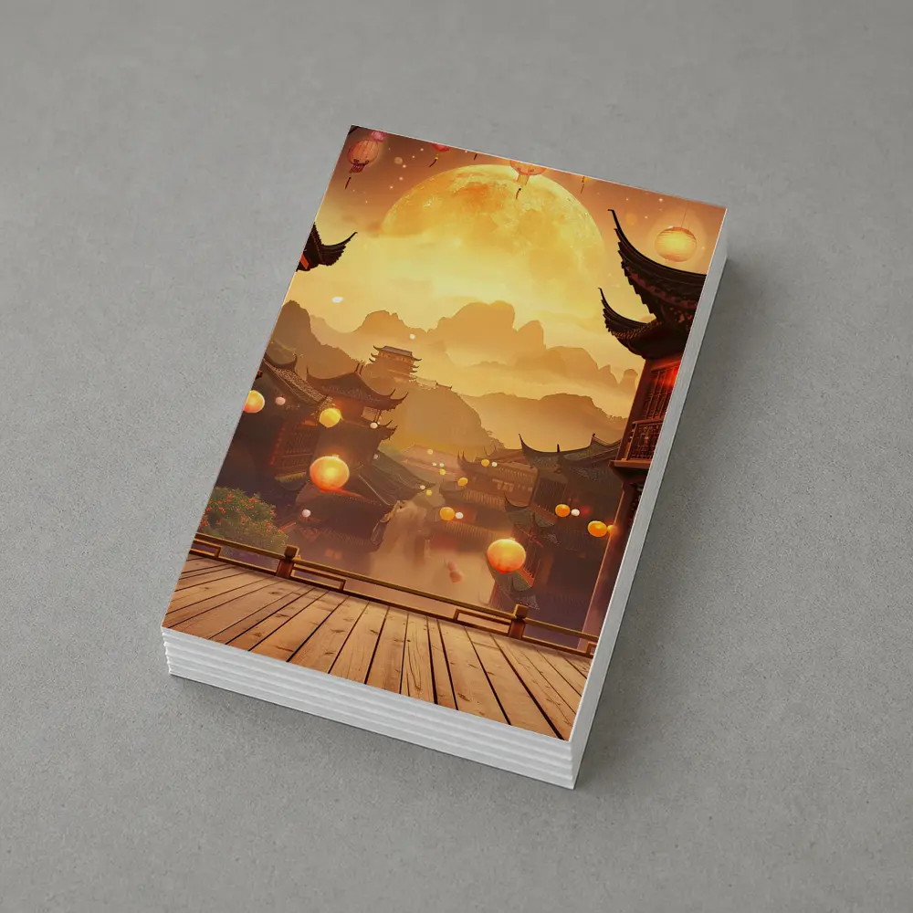 Chinese Lantern Festival Golden Moon Night – Postcards