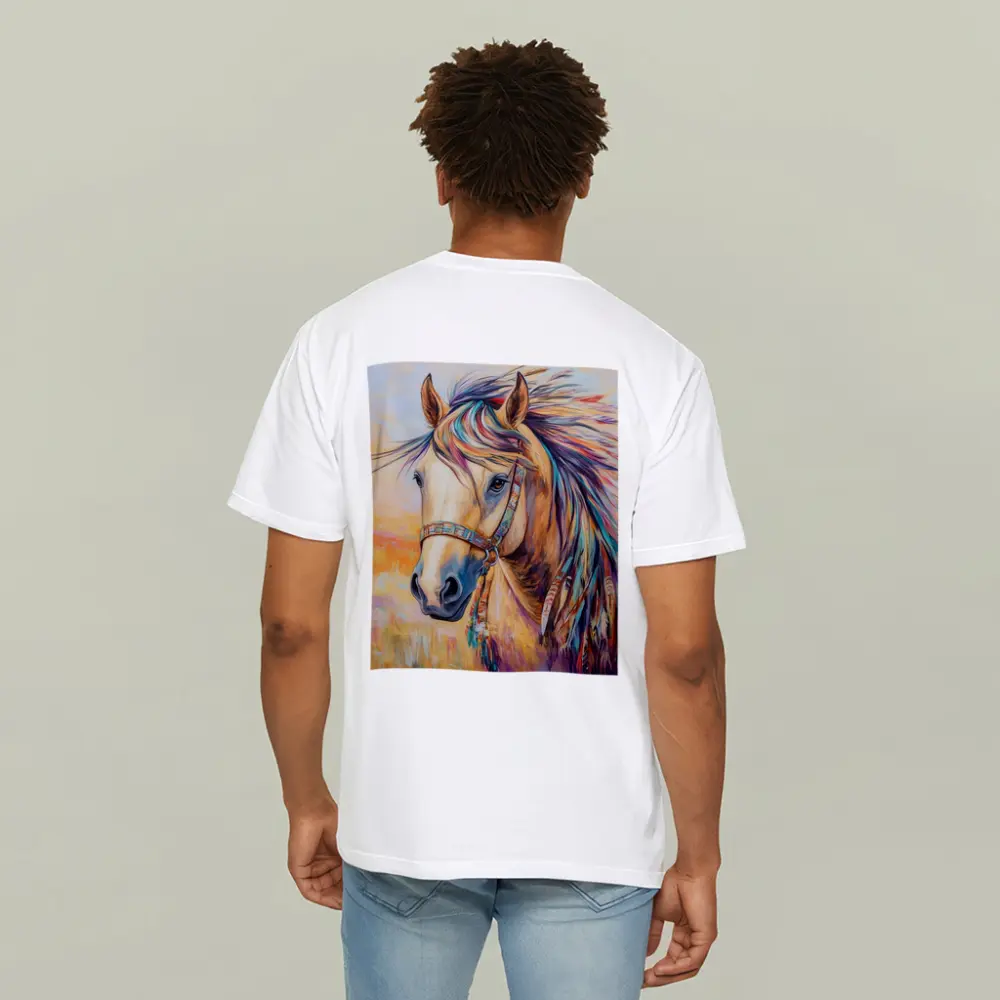 Colorful Native Horse Portrait Oil Painting – T-Shirts