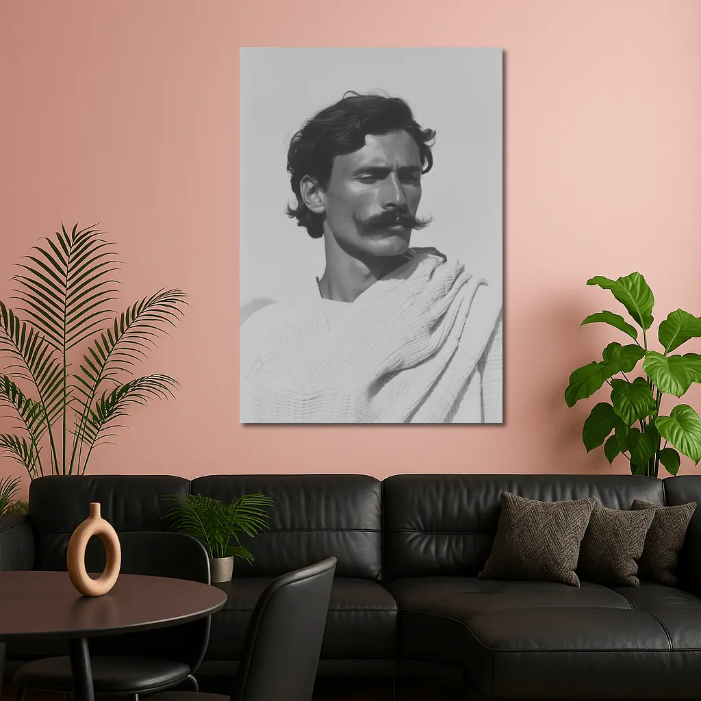 Man Portrait Black and White Minimal Photography – Wall Art