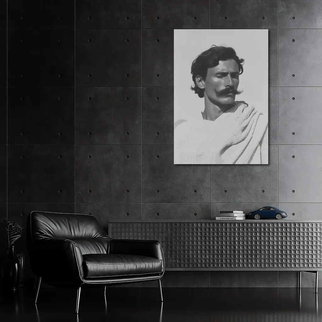 Man Portrait Black and White Minimal Photography – Wall Art