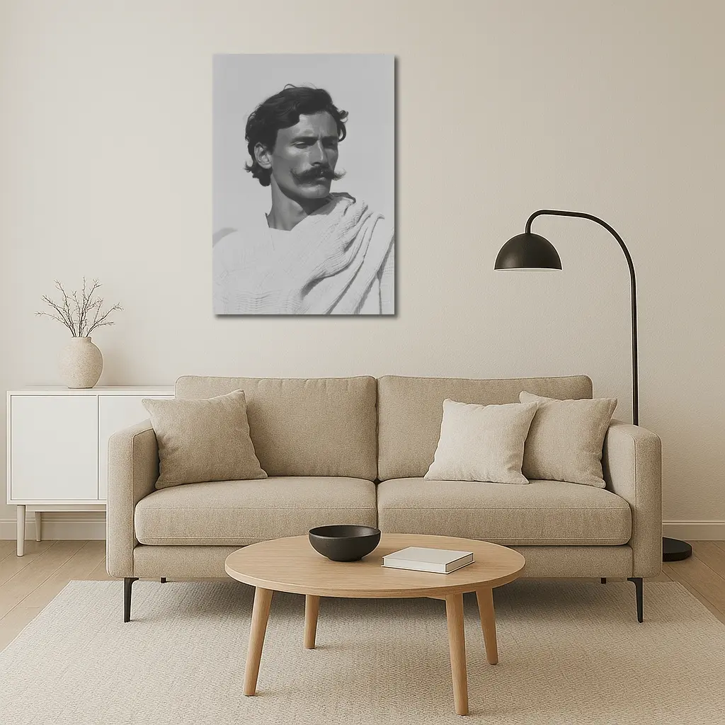 Man Portrait Black and White Minimal Photography – Wall Art