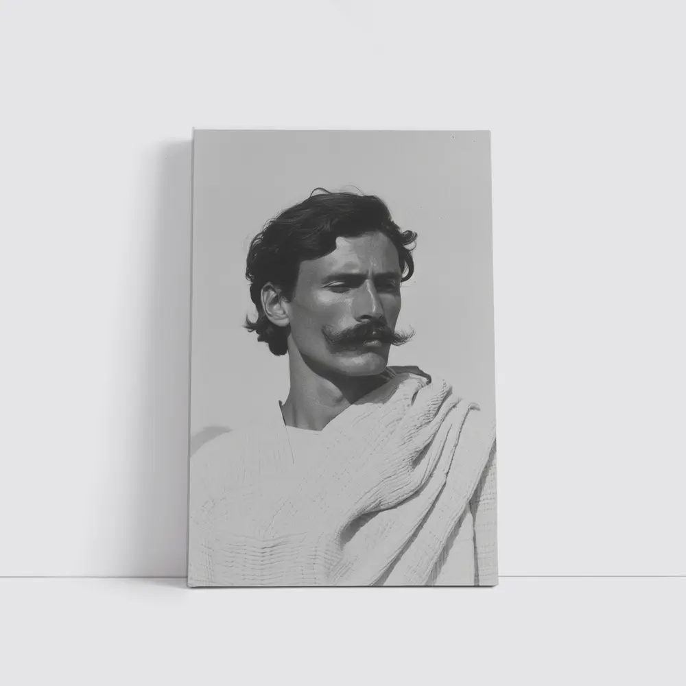 Man Portrait Black and White Minimal Photography – Wall Art