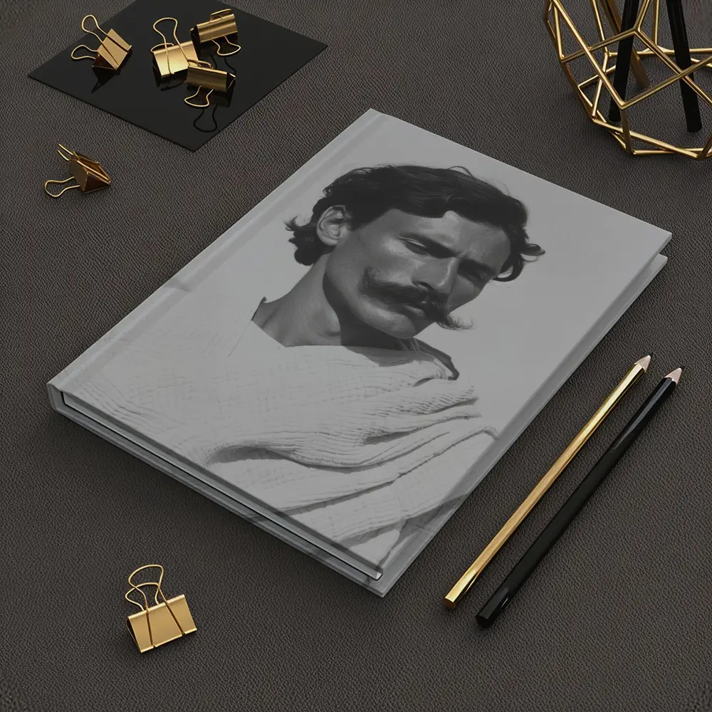 Man Portrait Black and White Minimal Photography – Notebooks