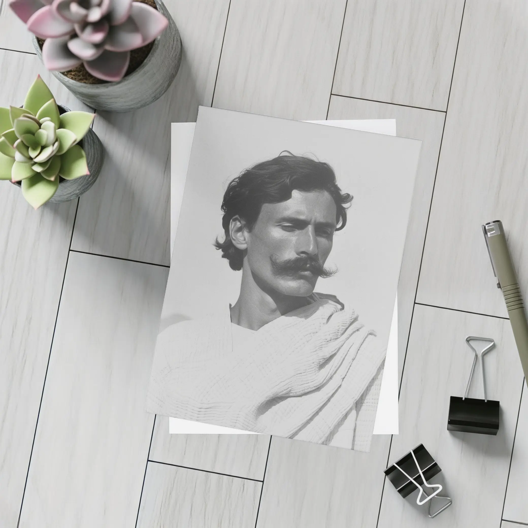 Man Portrait Black and White Minimal Photography – Postcards