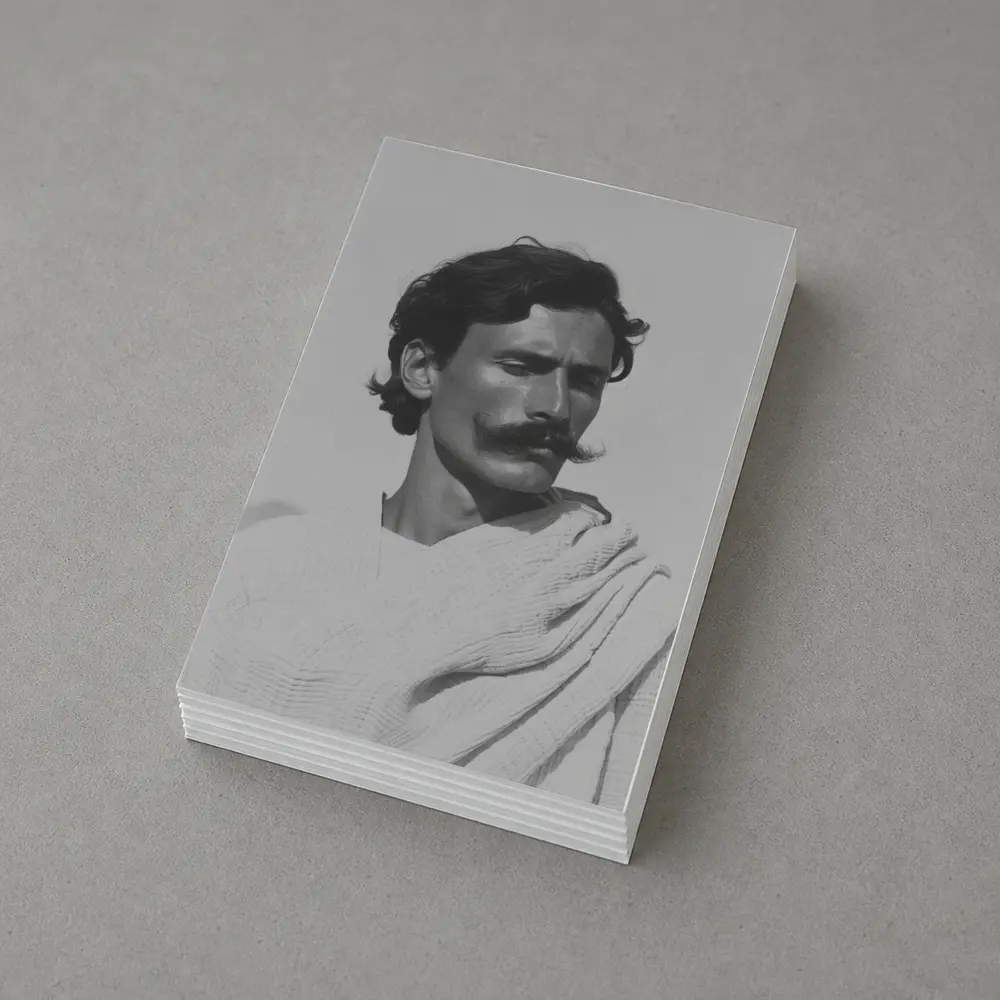 Man Portrait Black and White Minimal Photography – Postcards