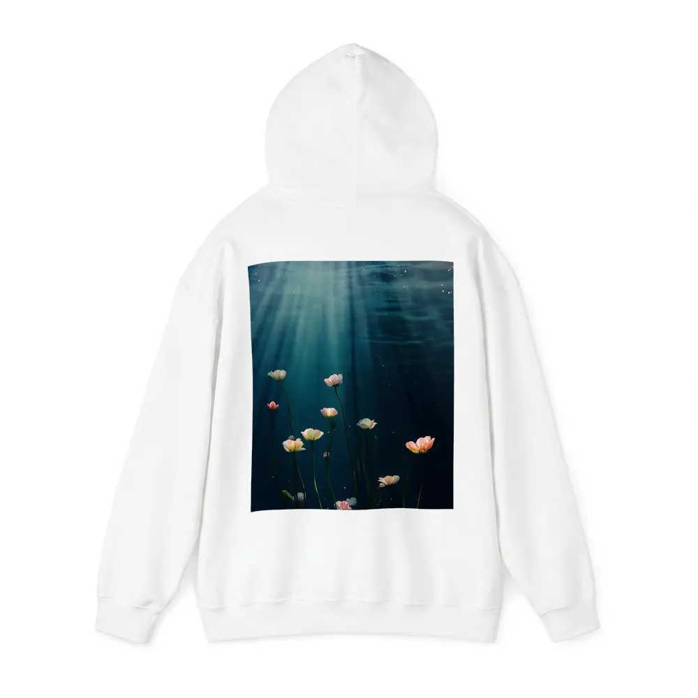 White Flowers Floating Underwater Ocean Light – Hoodies