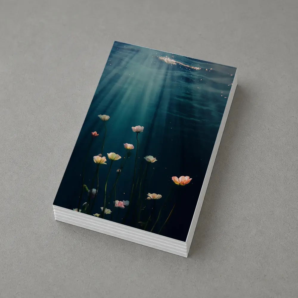 White Flowers Floating Underwater Ocean Light – Postcards