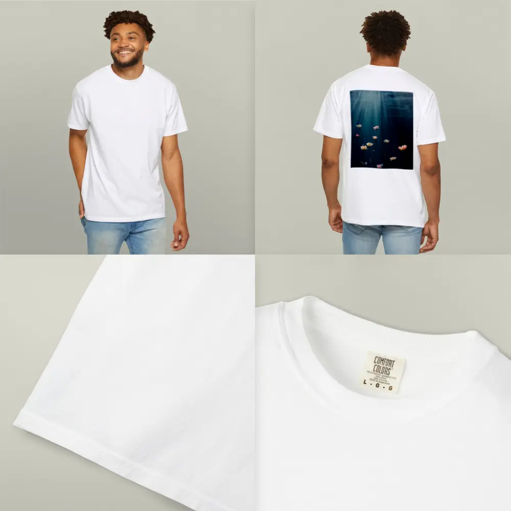 White Flowers Floating Underwater Ocean Light – T-Shirts