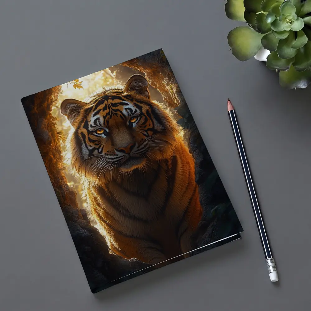 Tiger Emerging From Cave Forest Light – Notebooks