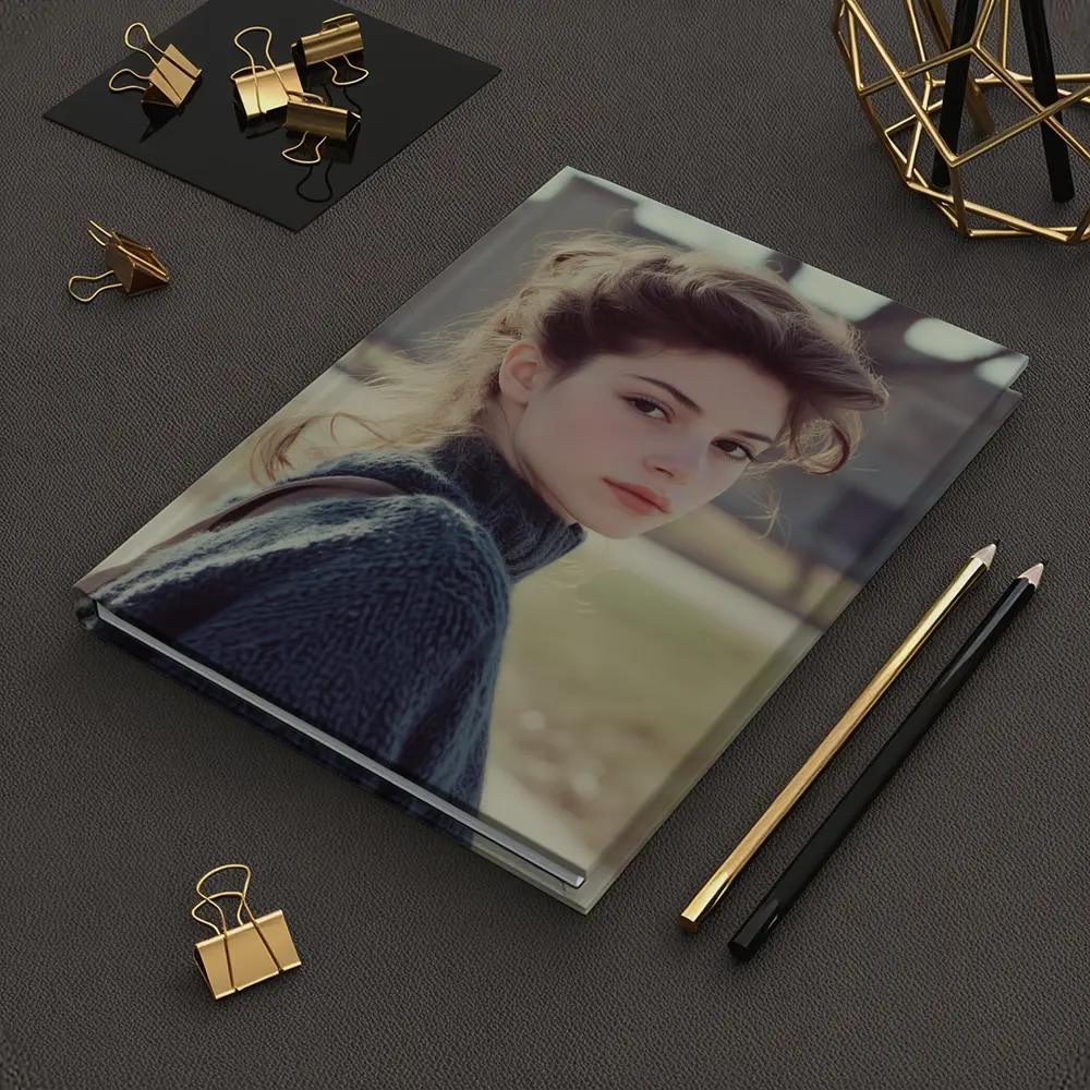 Young Woman Oversized Sweater Outdoor Portrait – Notebooks