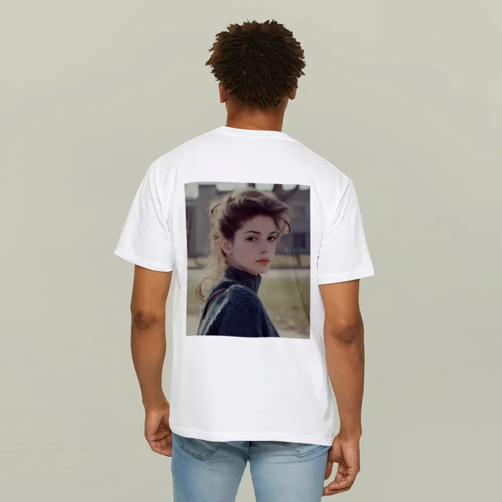 Young Woman Oversized Sweater Outdoor Portrait – T-Shirts