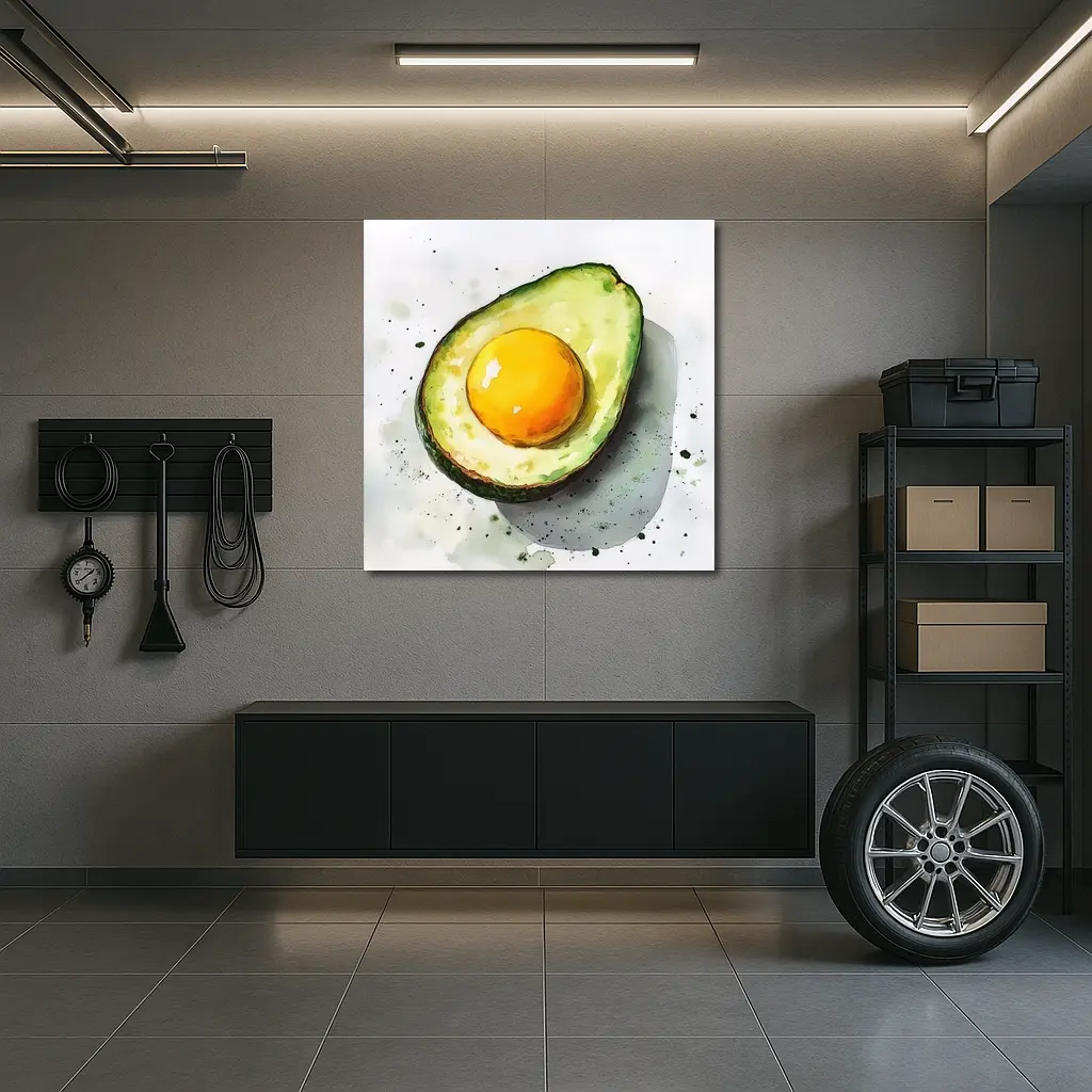 Avocado Egg Watercolor Art White Background – Wall Art