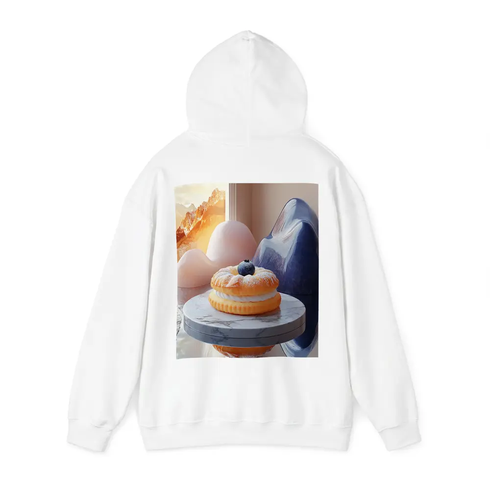Cream Donut Blueberry Surreal Mountain Scene – Hoodies