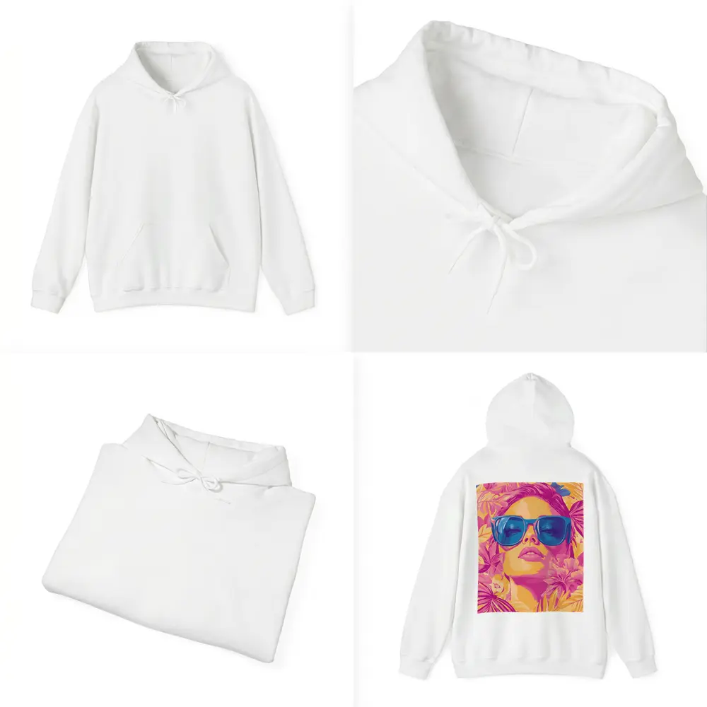 Woman With Sunglasses Tropical Floral Pop Art – Hoodies