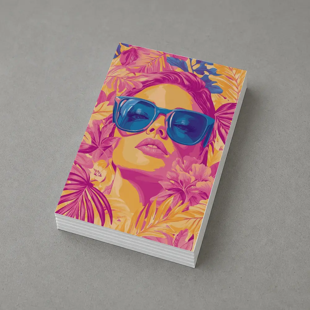 Woman With Sunglasses Tropical Floral Pop Art – Postcards