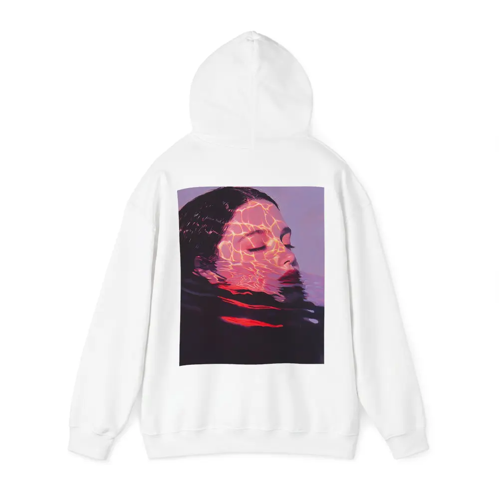 Woman Submerged in Glowing Water Art – Hoodies