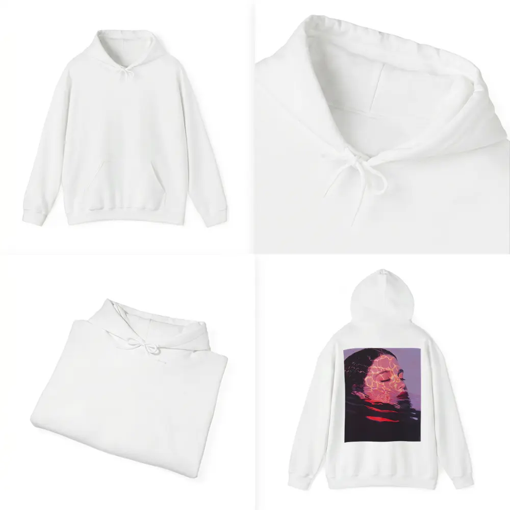 Woman Submerged in Glowing Water Art – Hoodies