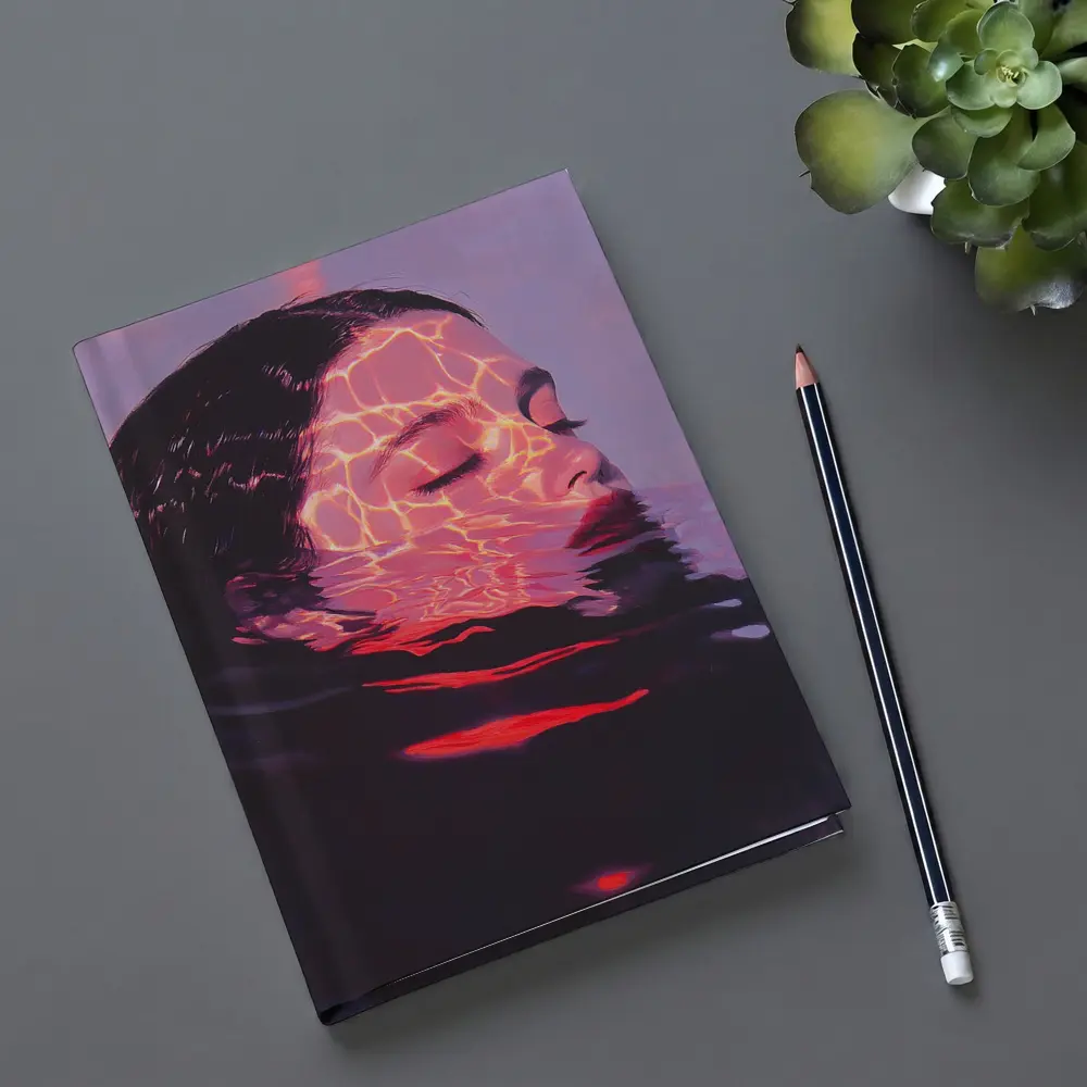 Woman Submerged in Glowing Water Art – Notebooks