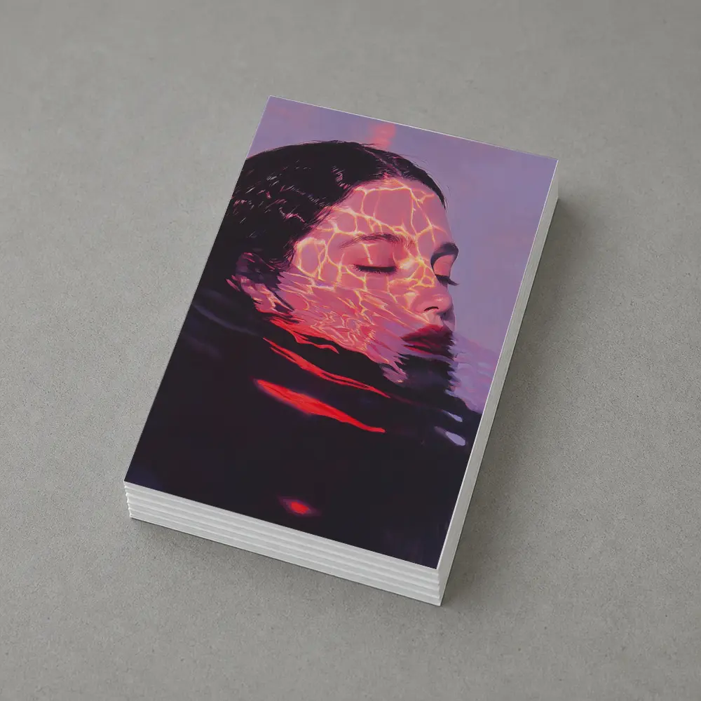 Woman Submerged in Glowing Water Art – Postcards