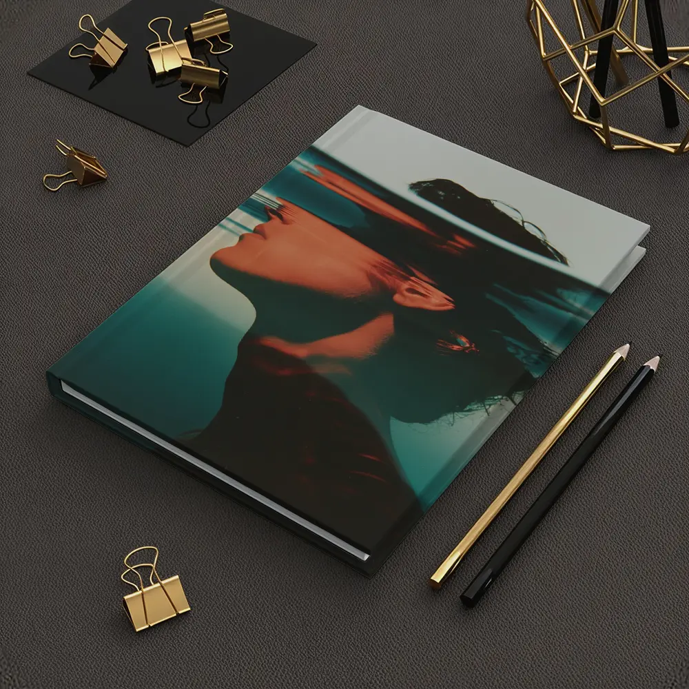 Woman Submerged Underwater Teal Surreal Portrait – Notebooks