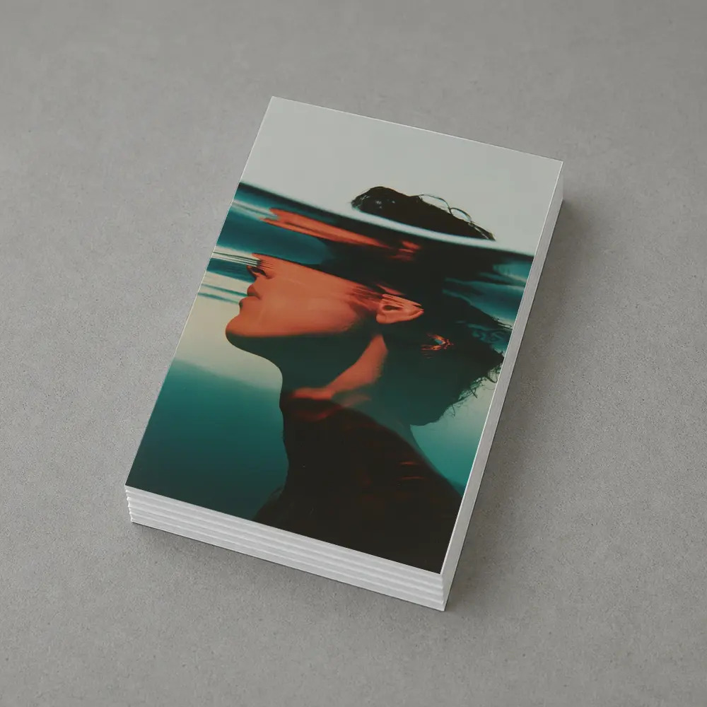 Woman Submerged Underwater Teal Surreal Portrait – Postcards