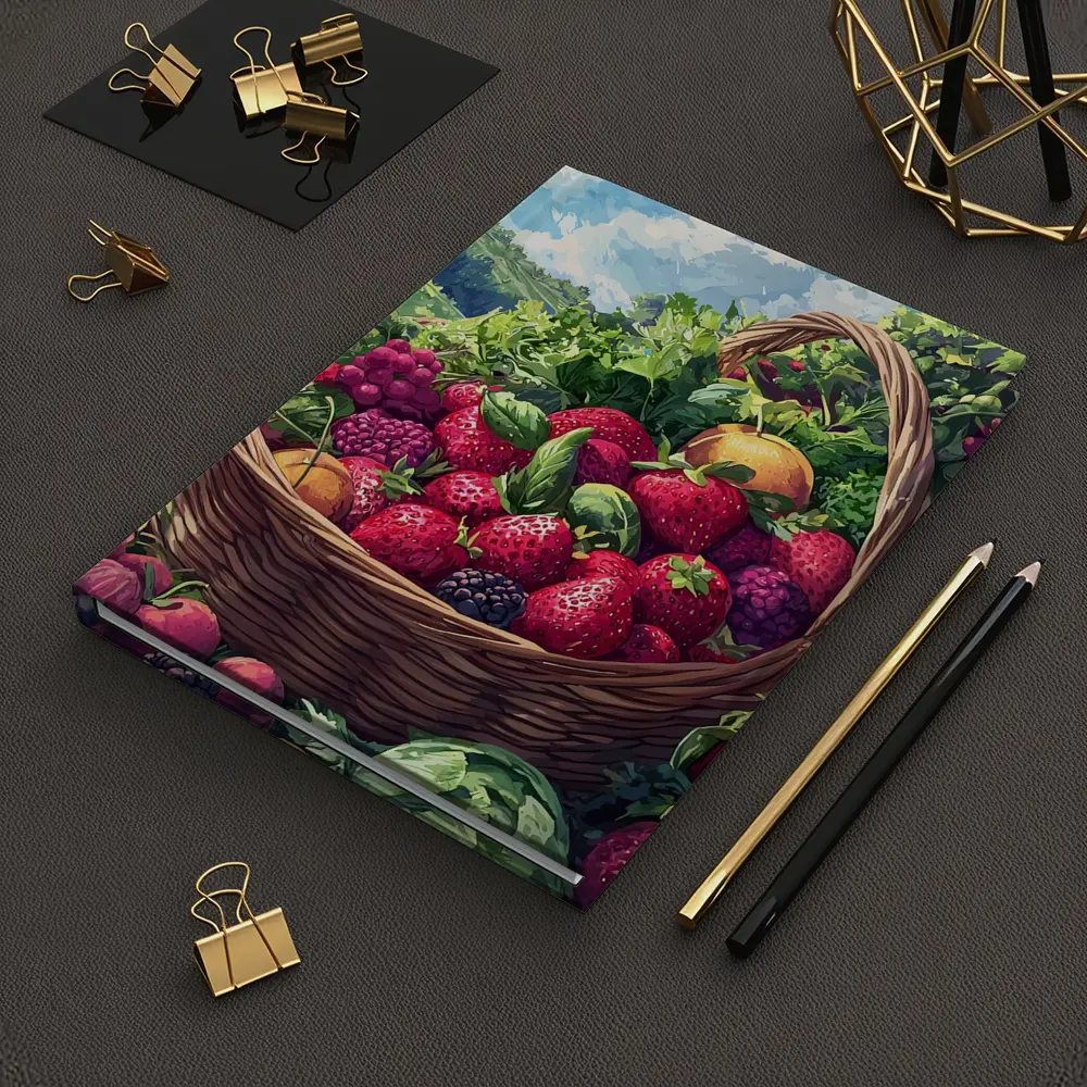 Fresh Fruit Basket Summer Countryside Illustration – Notebooks