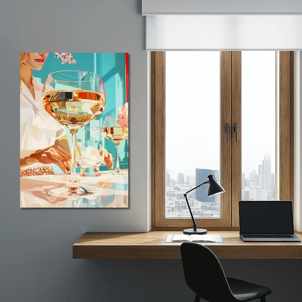 Woman With Wine Glass Pop Art – Wall Art