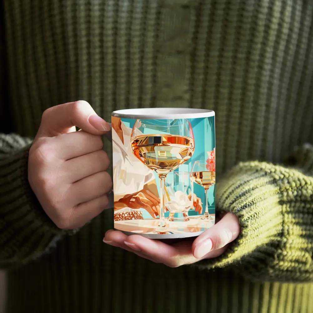 Woman With Wine Glass Pop Art – Mugs