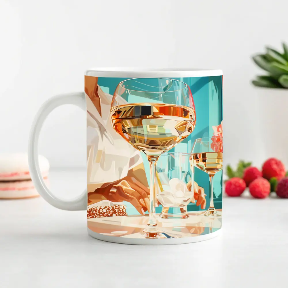 Woman With Wine Glass Pop Art – Mugs