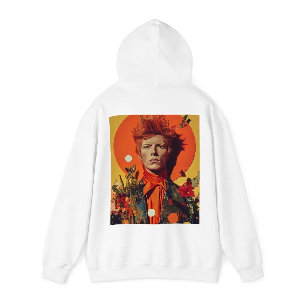 Retro Man Portrait Orange Floral Collage Art – Hoodies