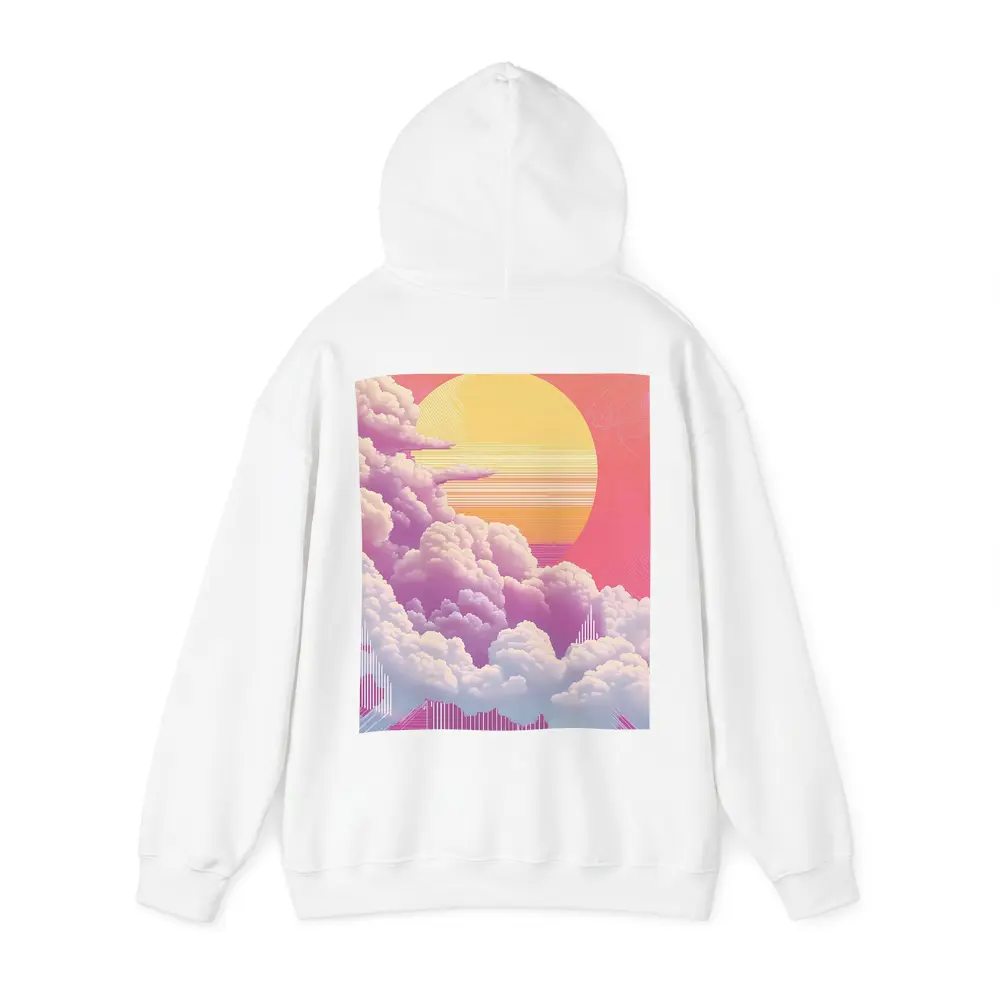 Retro Vaporwave Pink Sky Clouds Sun – Hoodies