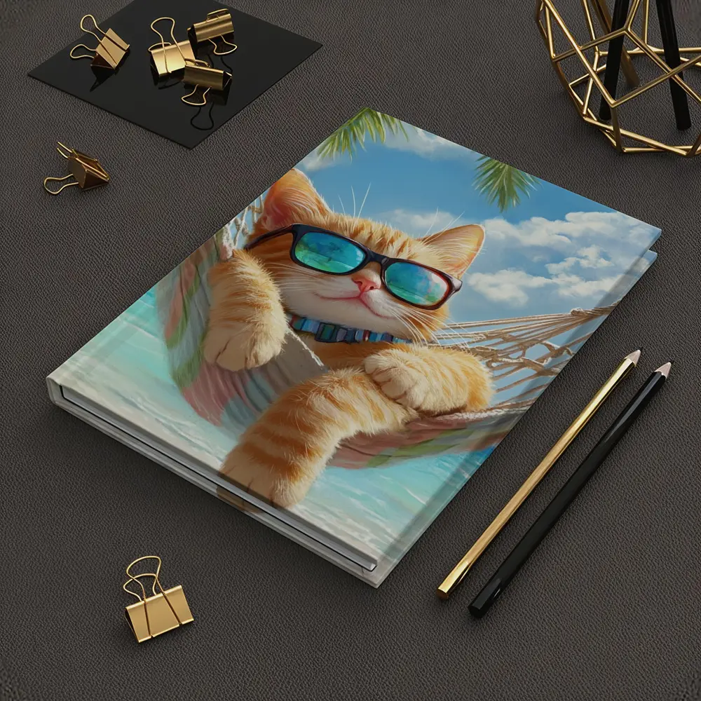 Orange Tabby Cat Relaxing Beach Hammock – Notebooks