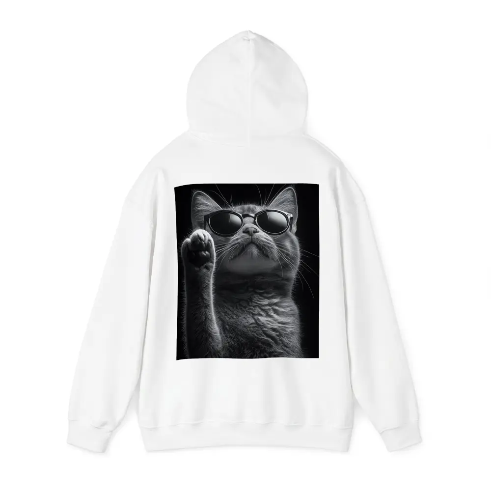 Cool Cat Wearing Sunglasses Black Background – Hoodies