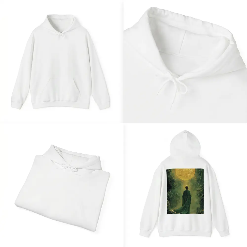 Robed Figure Before Golden Sun Fantasy Forest – Hoodies