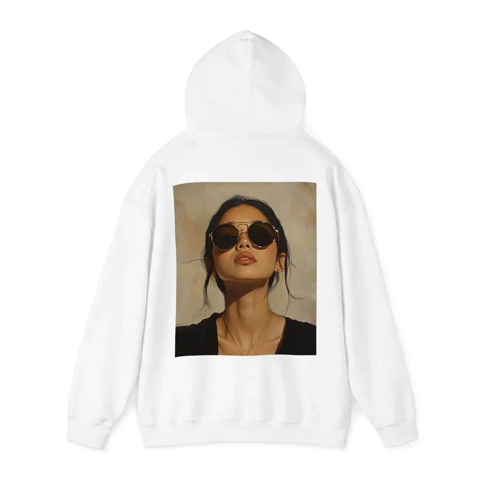 Woman Portrait Oil Painting Beige Background – Hoodies