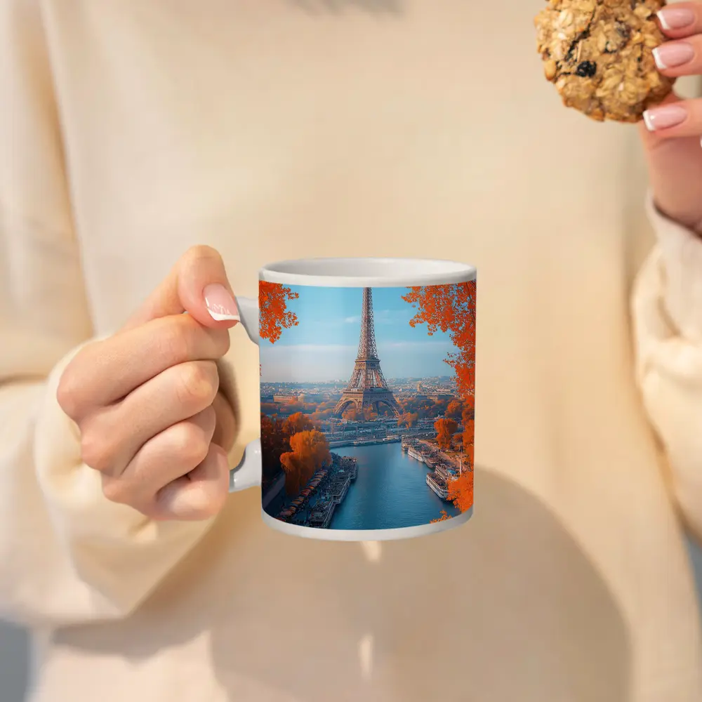 Eiffel Tower Paris Seine River Autumn – Mugs
