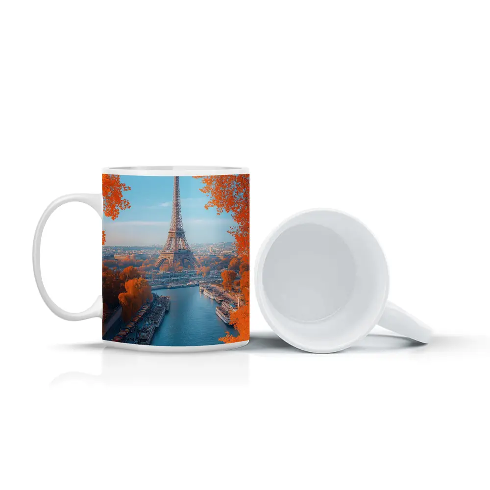 Eiffel Tower Paris Seine River Autumn – Mugs